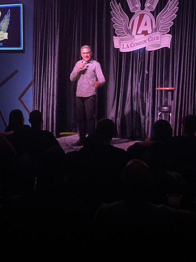 Zach Waldman performing stand-up comedy at The L.A. Comedy Club at The Strat