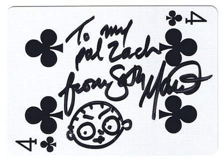 Seth MacFarlane signed playing card